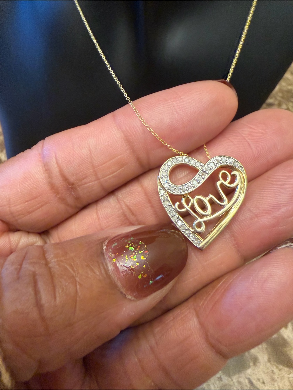 3rd GIFTAWAY .925 Sterling Silver Gold Plated Diamond Necklace
